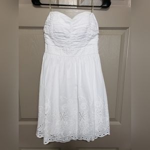 My Michelle white eyelet 100% cotton strapless dress size 9